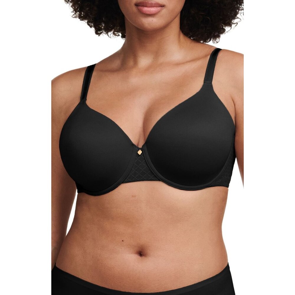 🆕CHANTELLE Norah Chic T-Shirt Underwire Bra 36D Black #16M6